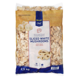 Metro Frozen Sliced Button Mushrom 2.5 KG