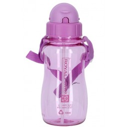 Purple Tumbler With Bendy Straw For Kids 500ml