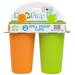 Spill Proof Cups - Orange & Green 300ml