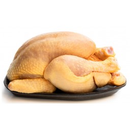 دجاج أصفر عضوي مغذّى بالذرة ومجمّد (1.3 - 1.5 كغ)