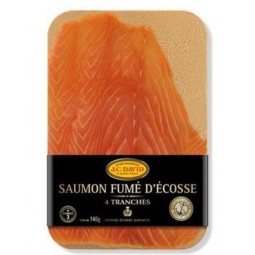 Smoked Salmon Scottish Old Style JC David 4 Slices 140g / PC