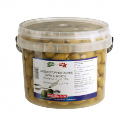 Madama Stuffed Green Olives With Almonds 2KG / Pail