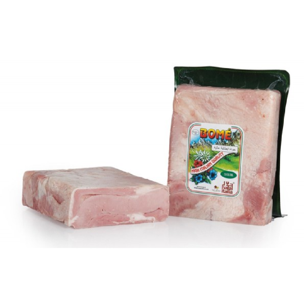 Veal Bacon Brisket Cooked Double Veal Belly Sliced Half Cut