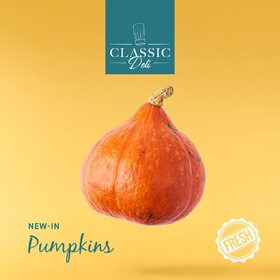 🎃 Classic Deli's pumpkin paradise! 🍂 From velvety pumpkin soups to spooktacular Halloween creations, our variety of pumpkins has you covered. Shop now at Classic Deli. 👻 #ClassicDeliPumpkins #HalloweenFeast