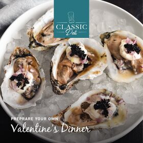 Indulge in a symphony of flavors this Valentine’s Day with a homemade feast featuring Oysters, Obsiblue Prawns, White Truffle-infused Extra Virgin Olive Oil, crispy Pre-fried potatoes with Olive Oil and Guerande Salt, accompanied by the exquisite touch of L’epicurien Jams & Spreads and the luxurious essence of Akitania Caviar.

Make your evening romantic with a culinary masterpiece in the comfort of your own home. ❤️🍽️ #ValentineDinner #Valentine #classicdeli #premiumfood #instafood #finefood #premiumfood #instafood #finefood