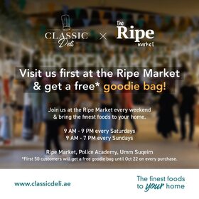We are absolutely thrilled to invite you to the Opening of our brand-new Classic Deli Pop up store in Ripe Market on October 14, 2023. Join us every Saturday and Sunday and bring the finest foods to your home.  #classicdeli #ripemarket #gourmetfood #healthyeating